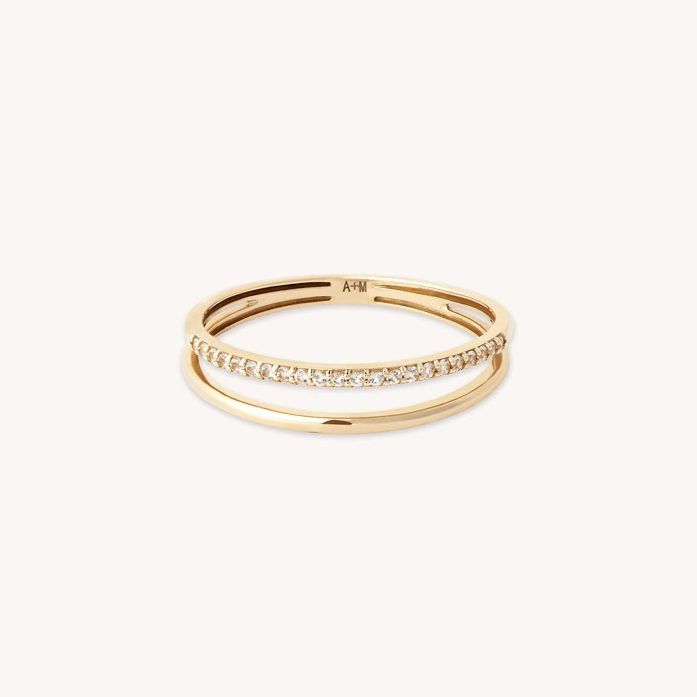 Miniatura: April White Topaz - Illusion Topaz Band Ring in Solid Gold - Rings - Astrid &amp; Miyu