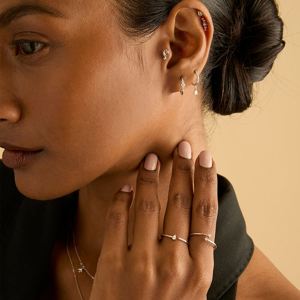 Miniatura: Lab-Grown Diamonds - Diamond Pear Open Ring in Solid White Gold - Open Rings - Astrid &amp; Miyu