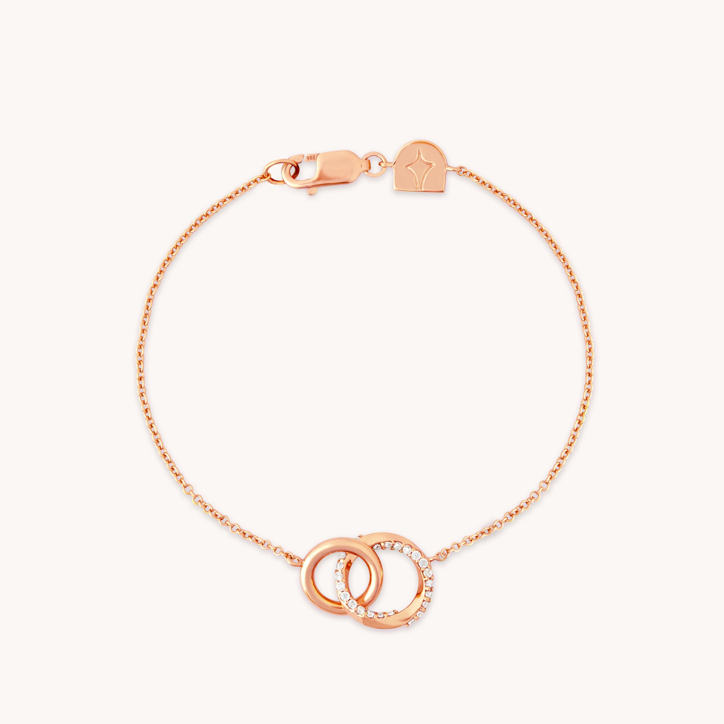18k Rose Gold Plated Jewellery - Orbit Crystal Bracelet in Rose Gold - Chain Bracelet - Astrid &amp; Miyu
