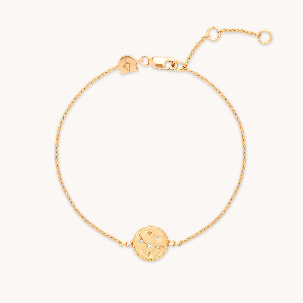 18k Gold Plated Jewellery - Aries Zodiac Bracelet in Gold - Zodiac - Astrid &amp; Miyu