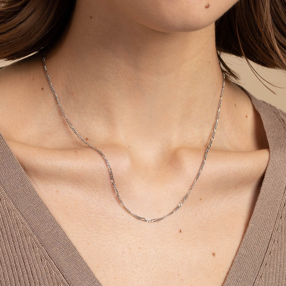 Miniatura: Charm Compatible Necklaces & Bracelets - Soho Chain Necklace in Solid White Gold - - Astrid &amp; Miyu