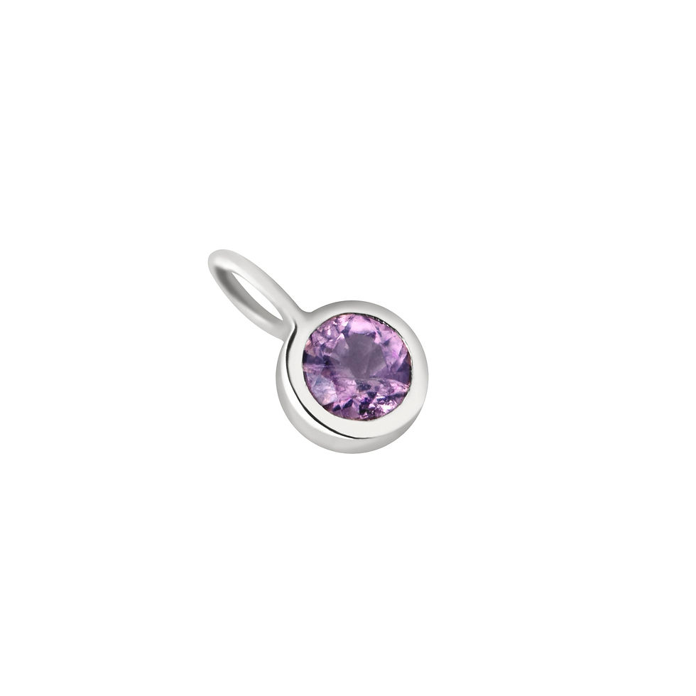 Miniatura: Birthstone Charms - Tanzanite Faith Charm 9k White Gold - Welding Charm - Astrid &amp; Miyu