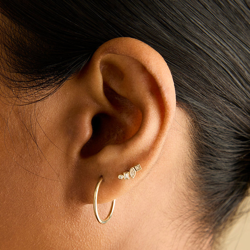 Miniatura: Earrings - Staple Hoops in Solid Gold - Hoop Earrings - Astrid &amp; Miyu
