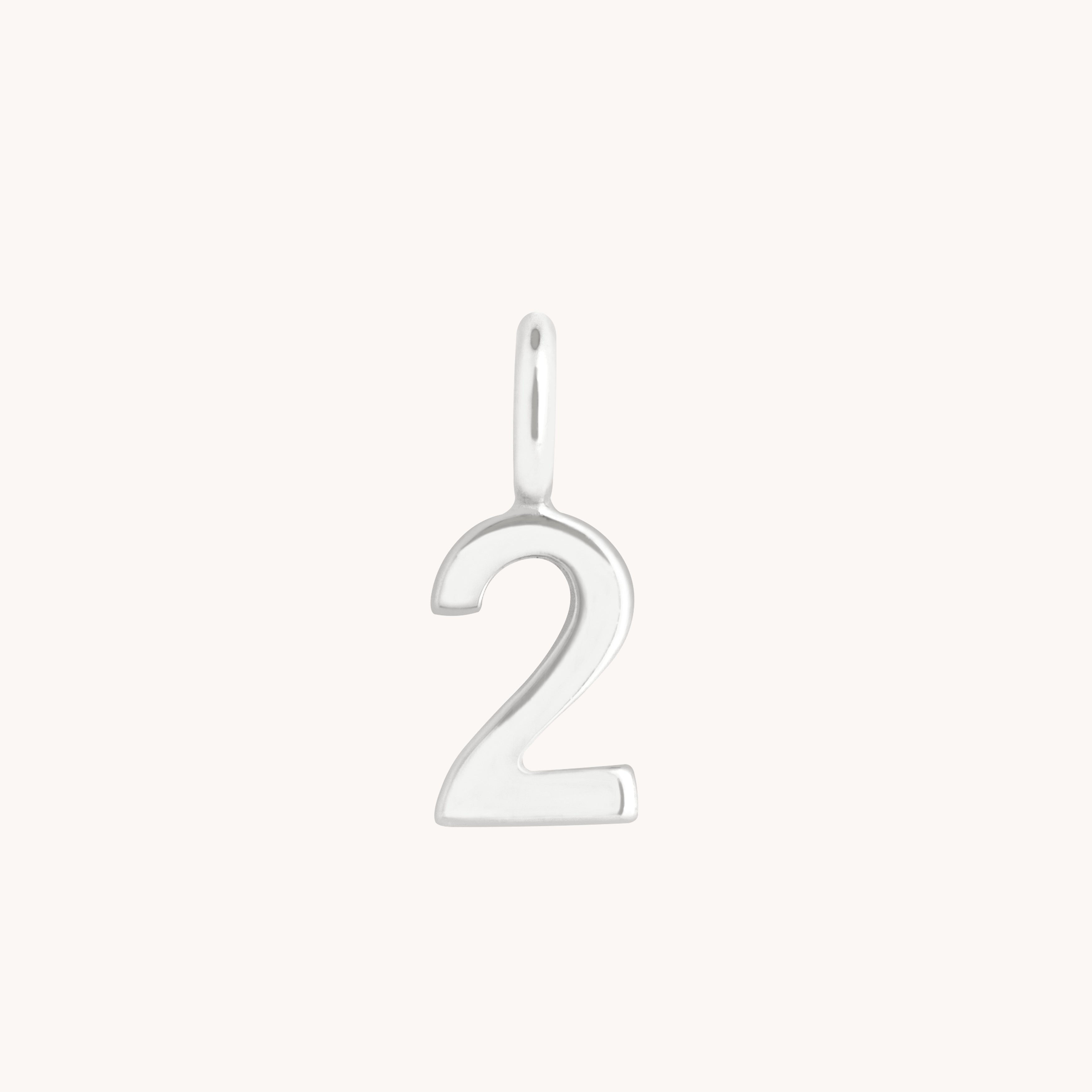 Number Charms - 2 Charm 9k White Gold - Welding Charm - Astrid &amp; Miyu