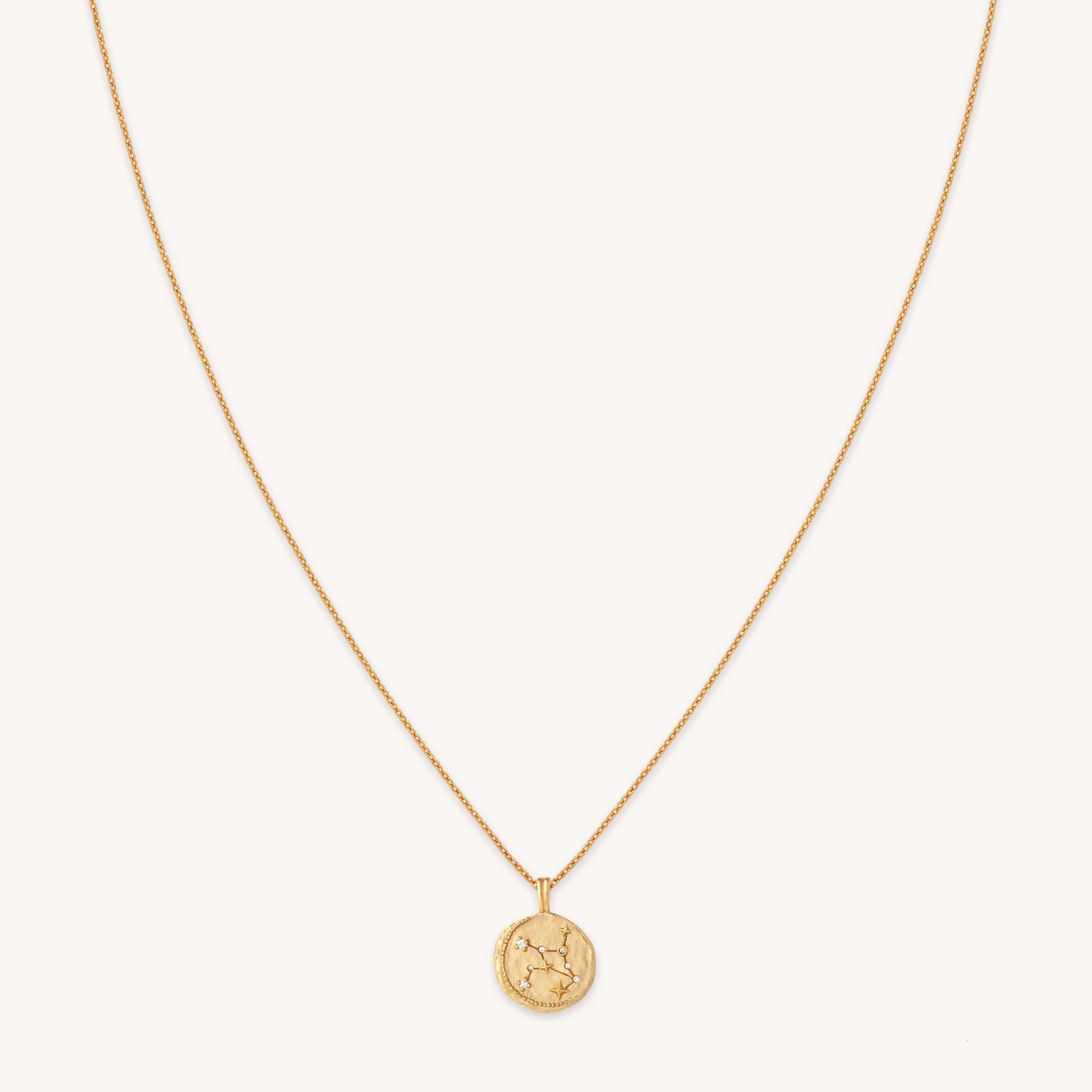 Virgo Zodiac Pendant Necklace in Gold