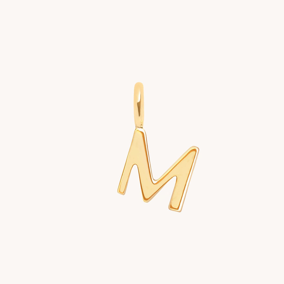 Initial Charms - M Initial Charm 9k Gold - Welding Charm - Astrid &amp; Miyu