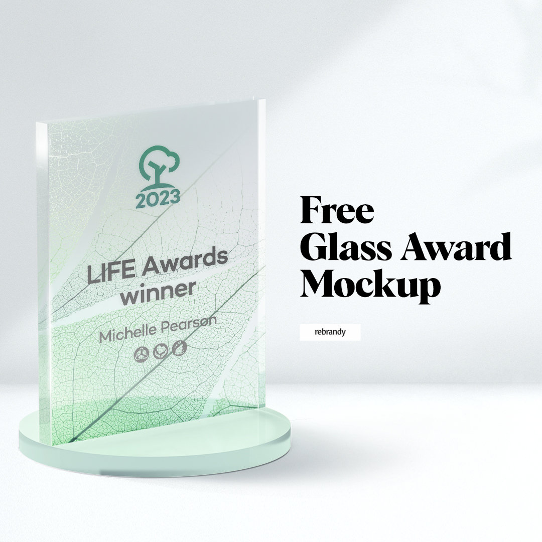 Free Glass Award Mockup Free PSD Mockup Download for Adobe