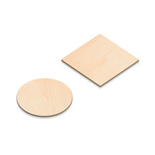 Wood Plate 2 Types - round square wooden board set 3D Model