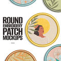Round Embroidery Patch Mockups