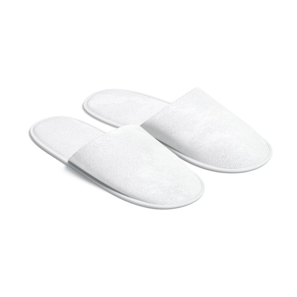 White Hotel Slippers - pair of home terry flip-flops 3D Model