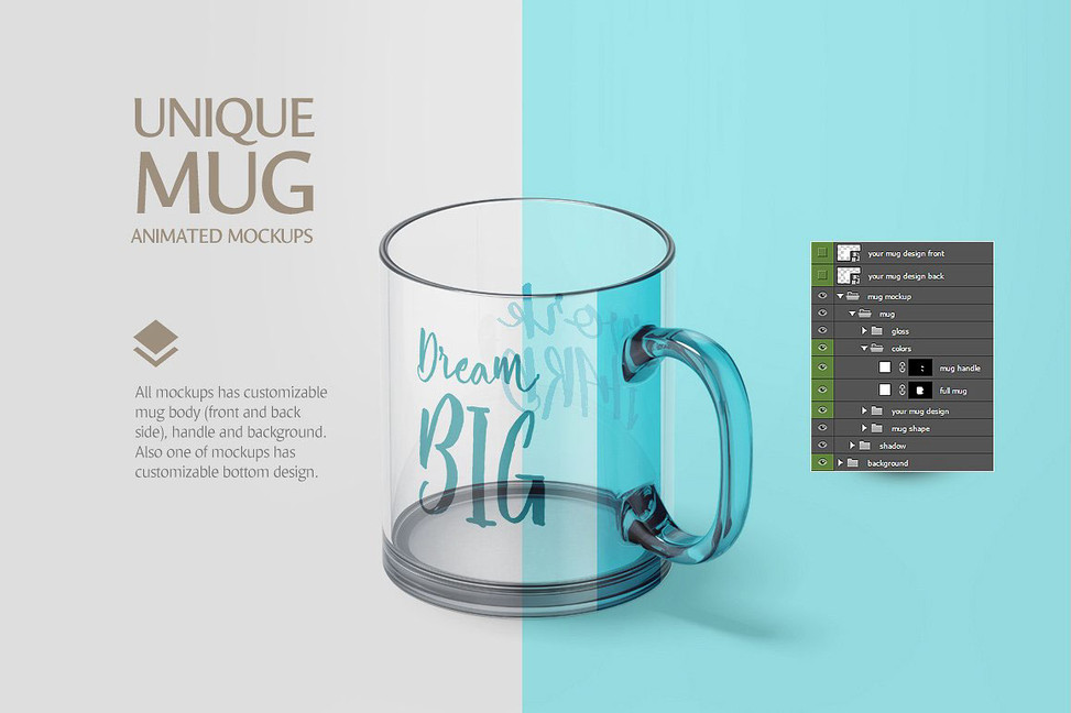 Glass Mug Animated Mockup Mock Up by rebrandy for