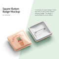 Square Button Badge Mockup