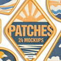 Embroidery Effect Patch Mockups Set