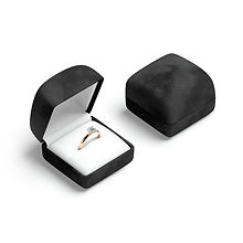 Black Wedding Ring Box Set - opened and closed jewelry box 3D Model