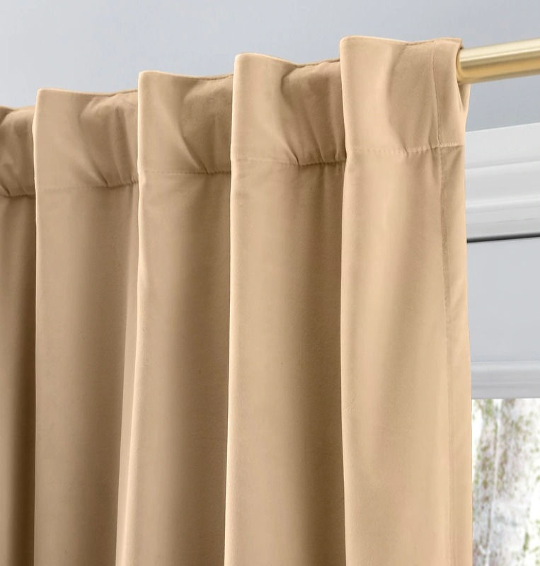 Champagne Velvet Curtains (2 Panels)