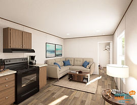 TRU Tulip single-wide manufactured home 2 bedroom 1 bathroom layout
