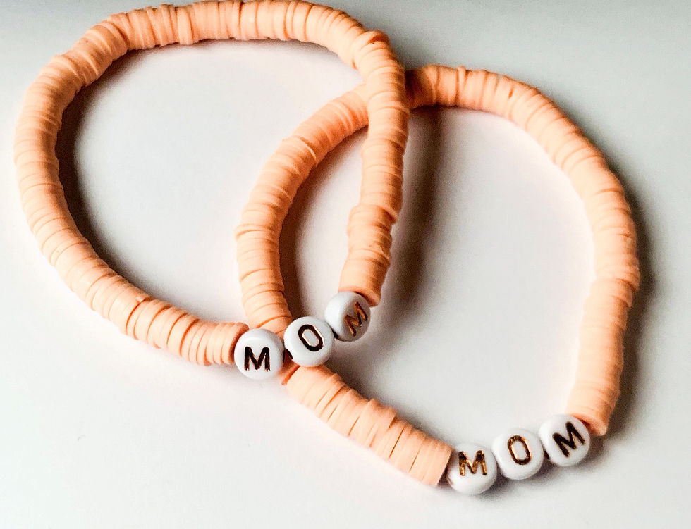 MOM Heishi Bead Bracelet Stack