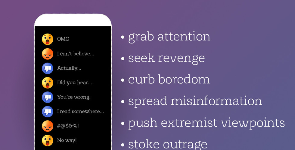 Why do people troll? 	-Grab attention 	-Seek revenge 	-Curb boredom 	-Spread misinformation  	-Push extremist viewpoints 	-Stoke outrage