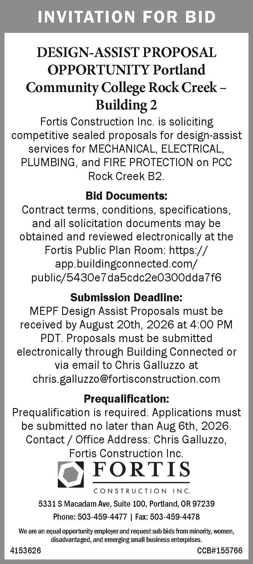 DESIGN-ASSIST PROPOSAL OPPORTUNITY