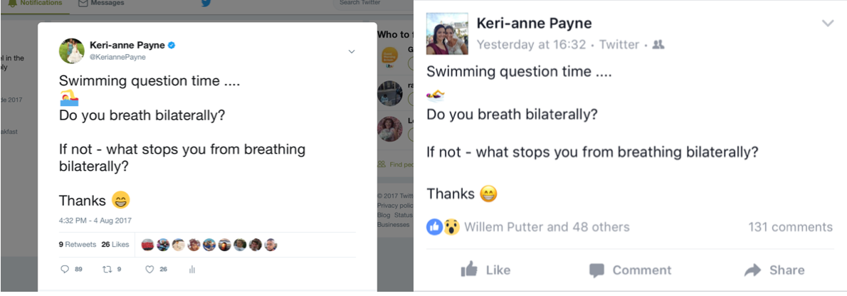 Questions via social media