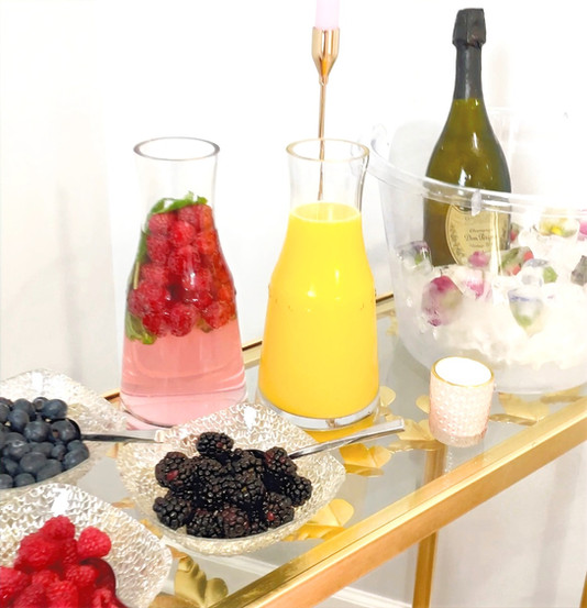 Mimosa Bar display to cheer and celebrate baby Katie