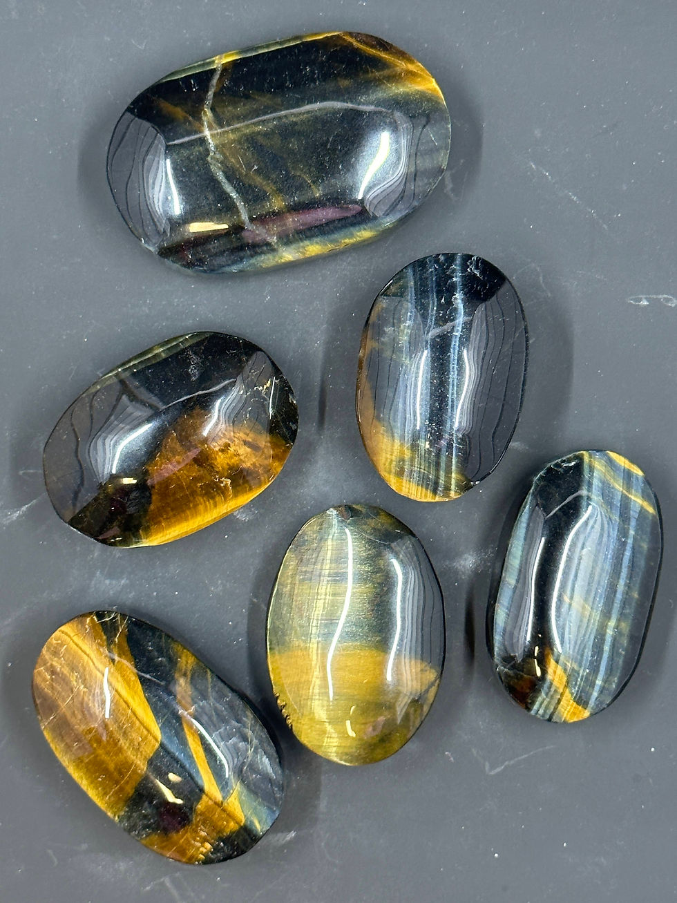 Blue Tiger's Eye Palm Stones
