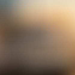 Golden hour workspace with skyline outside