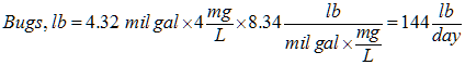 Equation for pounds of bugs to add to bioreactor