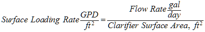 Equation: Clarifier Surface Loading Rate