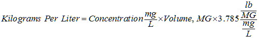 Equation: Kilograms Per Liter