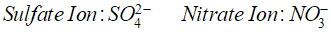 Sulfate an nitrate ions