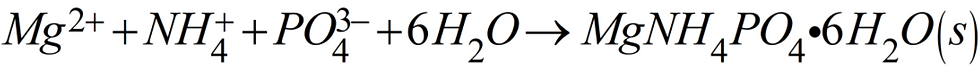 Chemical equation for struvite