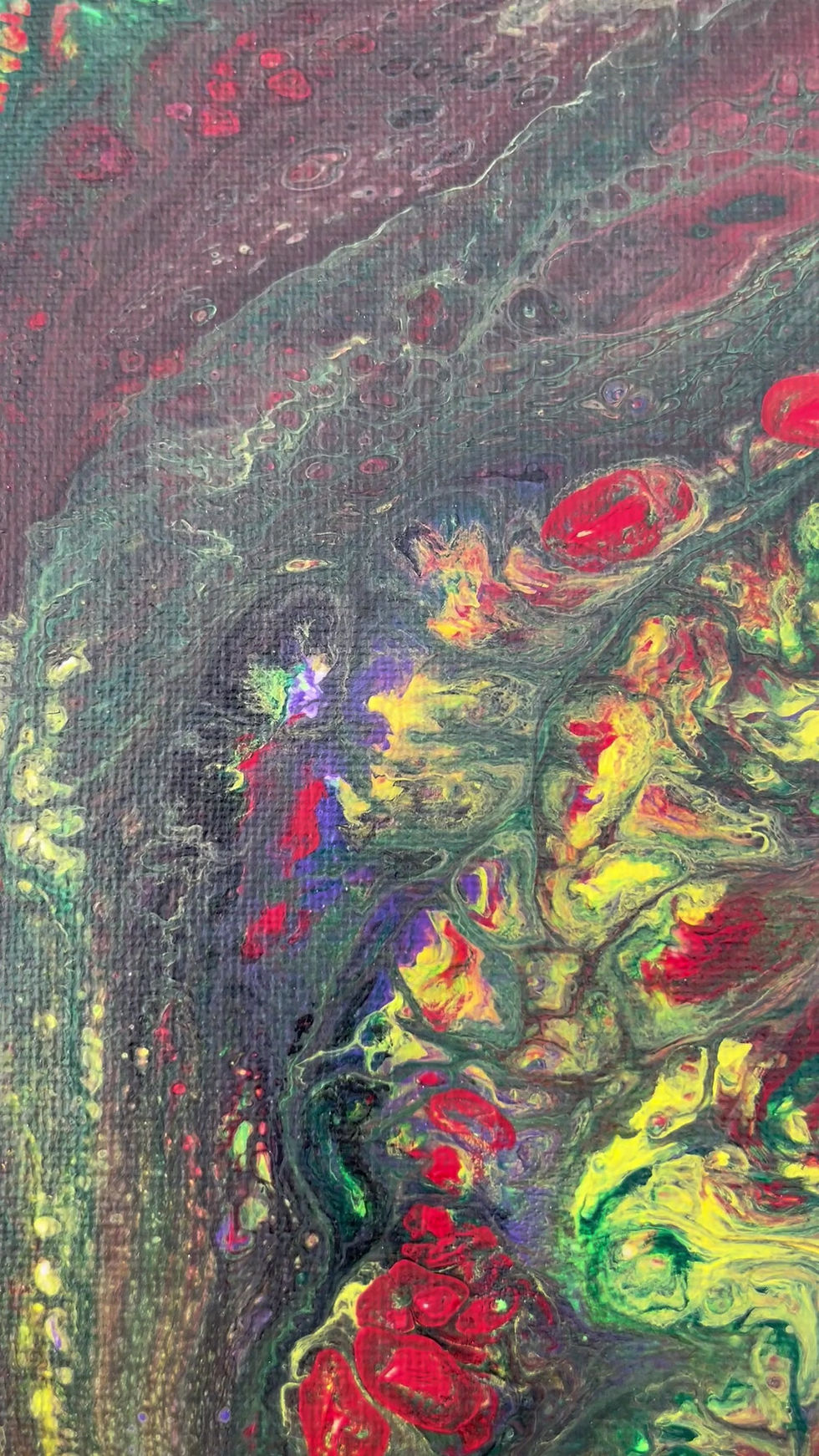 Thumbnail: AcrylicPour - Deep red browns - 14x11in (35.56x27.94cm)