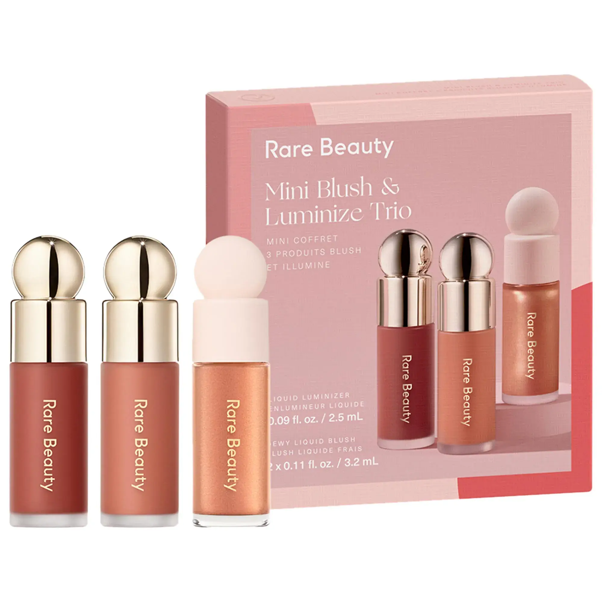 Rare Beauty Limited Edition Mini Blush Luminize Trio - Beloved - Virtue - Enlive