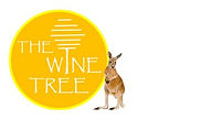 The Wine Tree logo, yellow circle and a kangaroo standing by its side