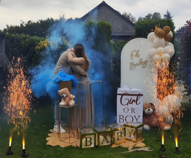 Gender reveal glace carbonique