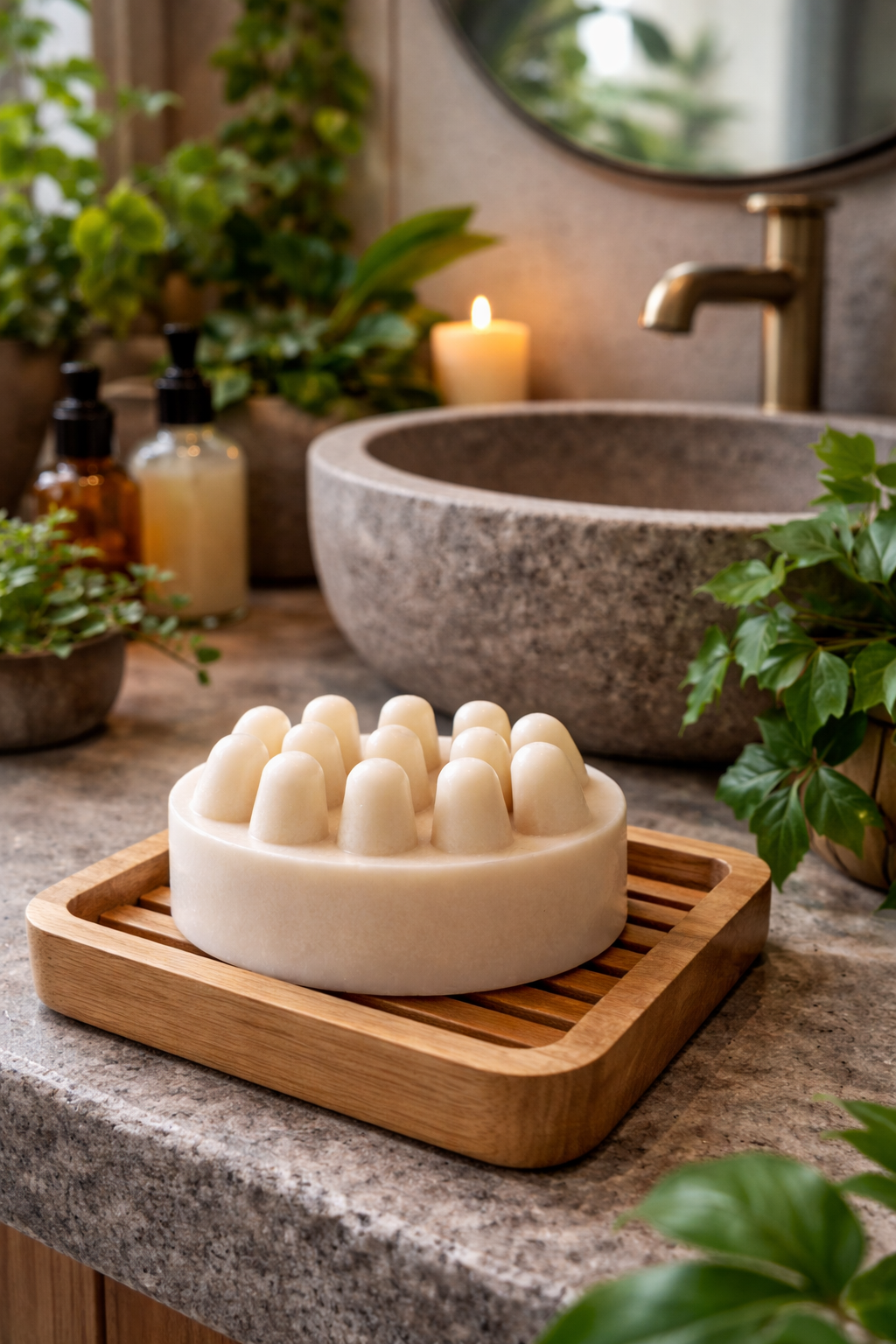 Sabonete Massageador de Argila Branca 130g