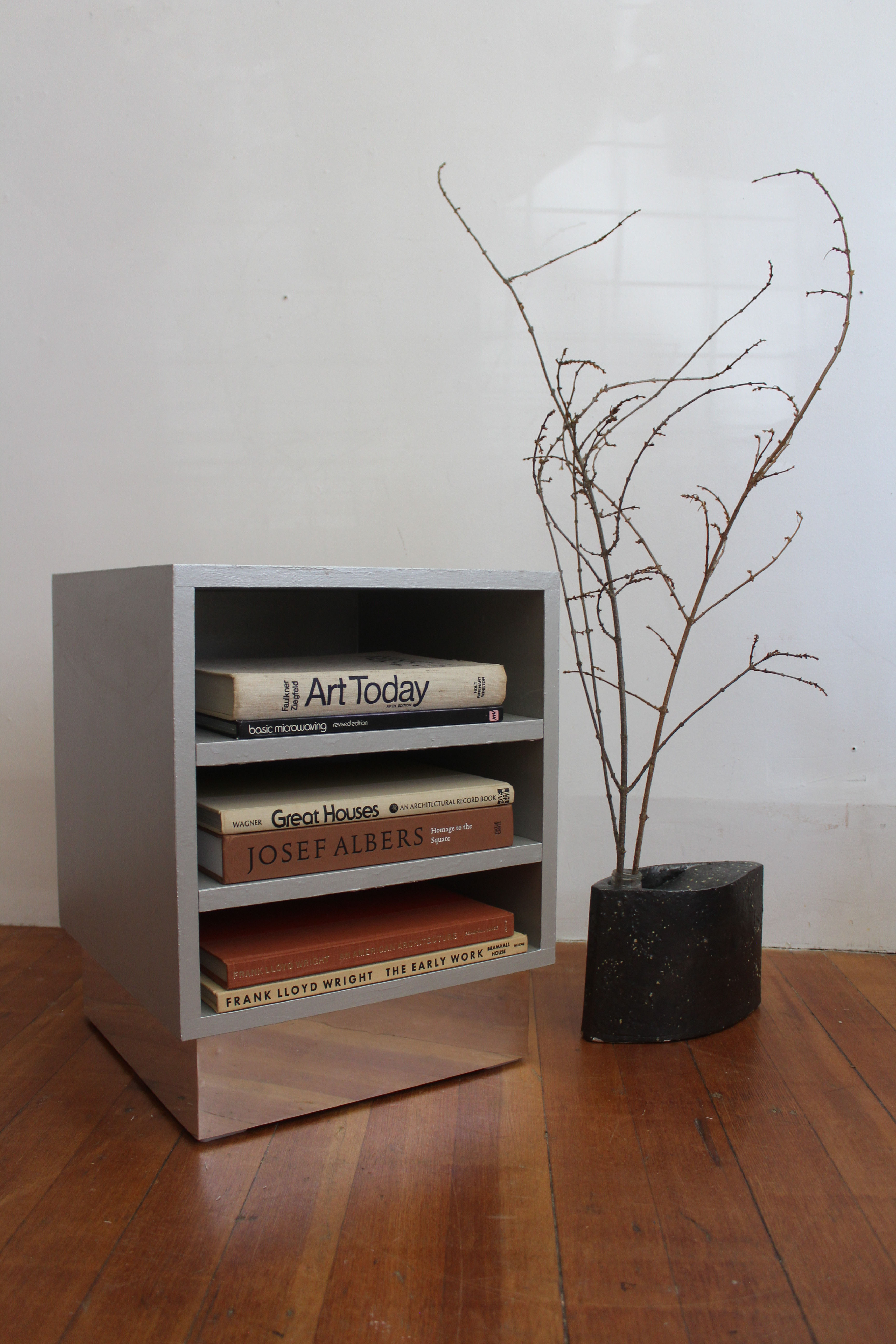 Silver Side Table With Shelves