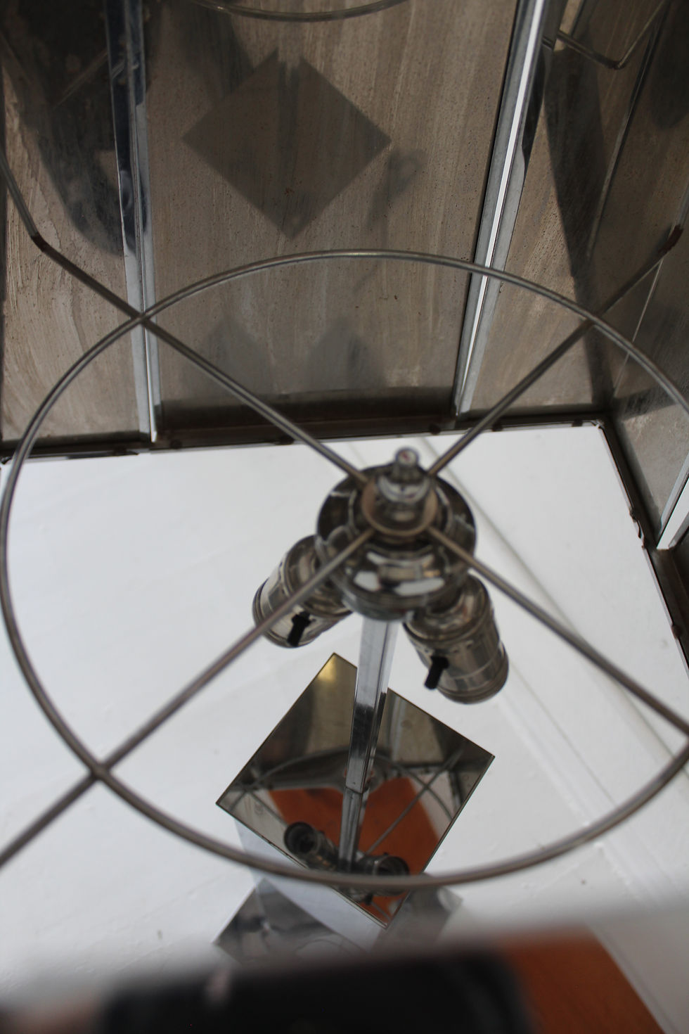 Thumbnail: 70s Oversized Chrome Table Lamp by Curtis Jere 