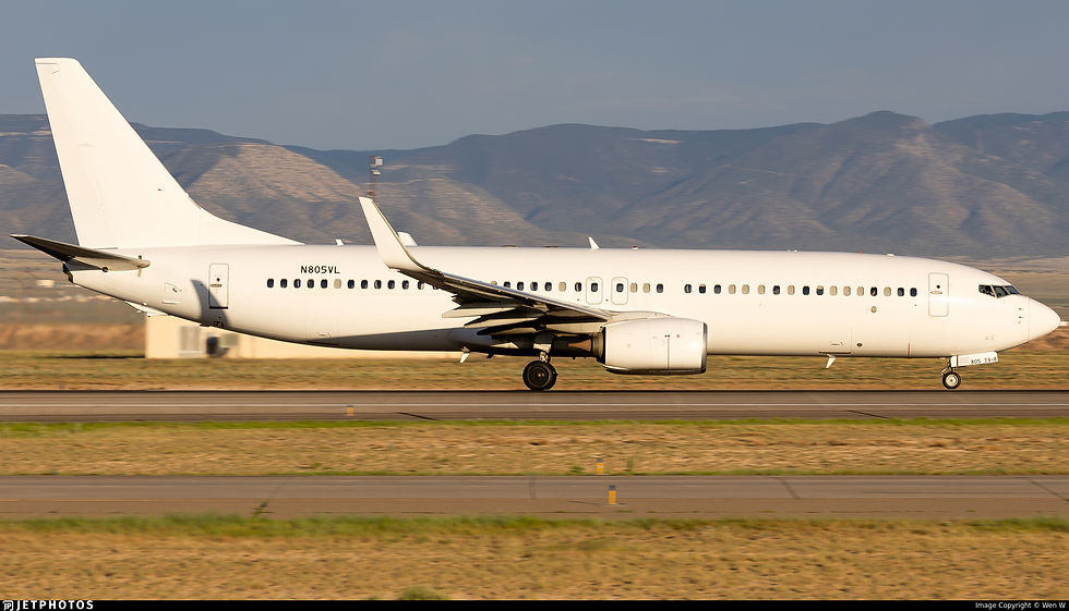 An Avelo all-white 737-800s used for government charters (Credit: Wen W, JetPhotos)