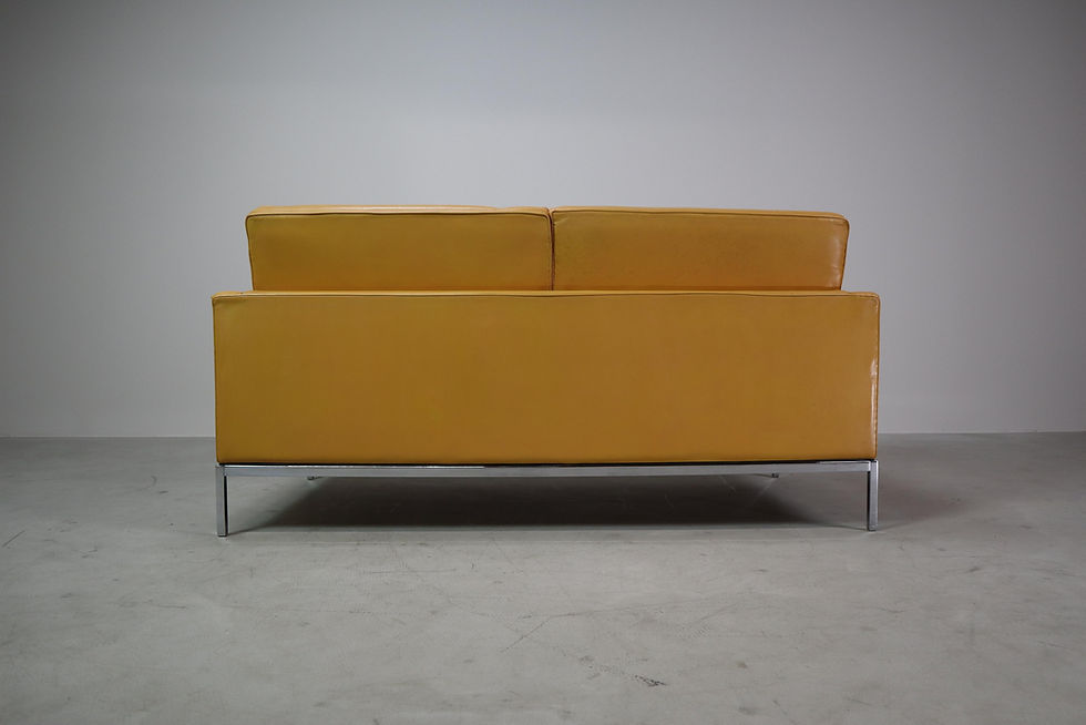 Thumbnail: Florence Knoll two-seater leather sofa