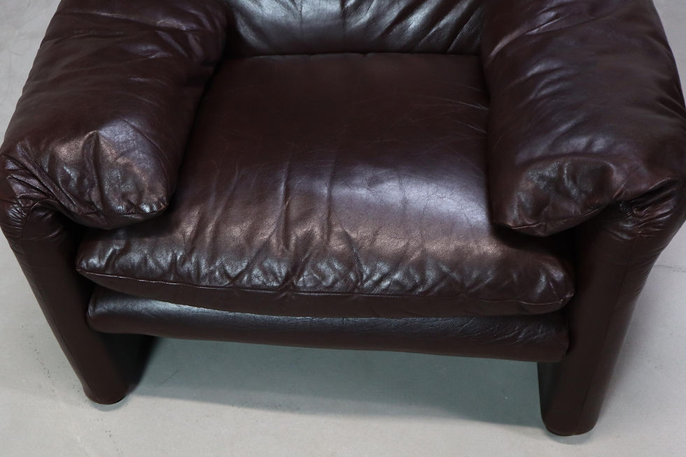 Thumbnail: Pair of Maralunga leather armchairs