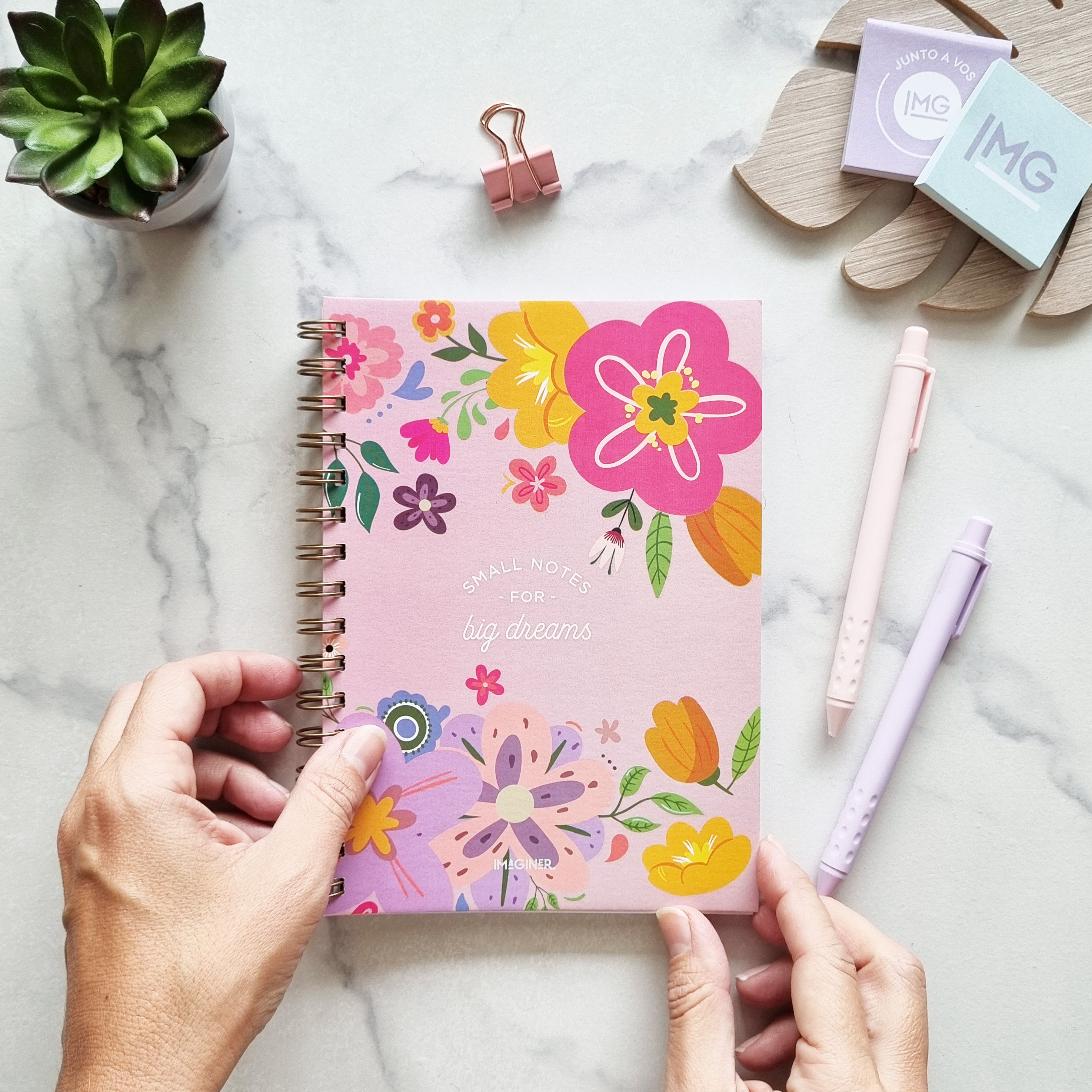 Libreta A5 Espiralada Pink Flowers