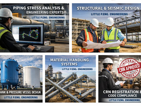 Professional Engineering Solutions – Little P.Eng. for Tank, Vessel, Piping & Seismic Design in Canada & USA