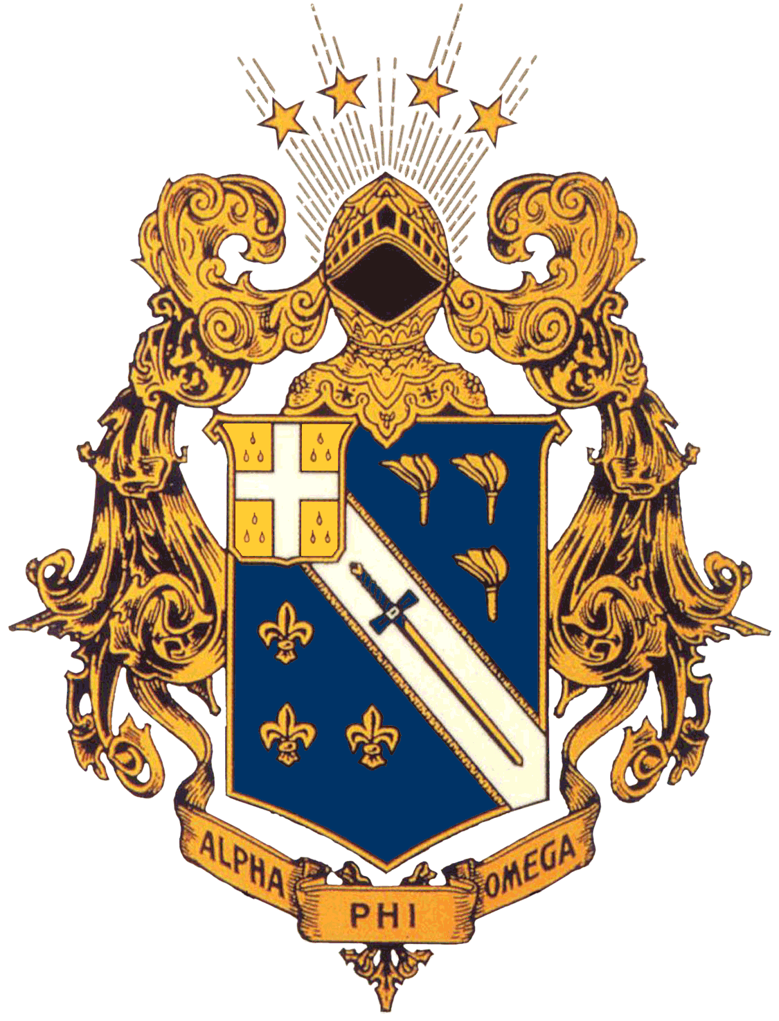 The official coat of arms of Alpha Phi Omega