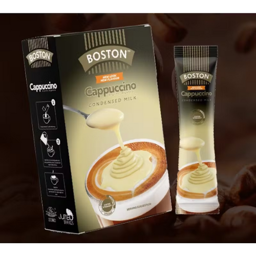 Boston Cappuccino sticks Condensed Milk 10 x 18g sachets Elite