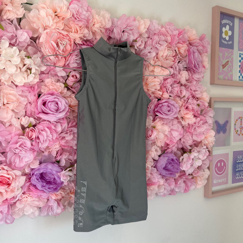 Mini Doll Couture Zip Unitard Grey Lily Doll Boutique