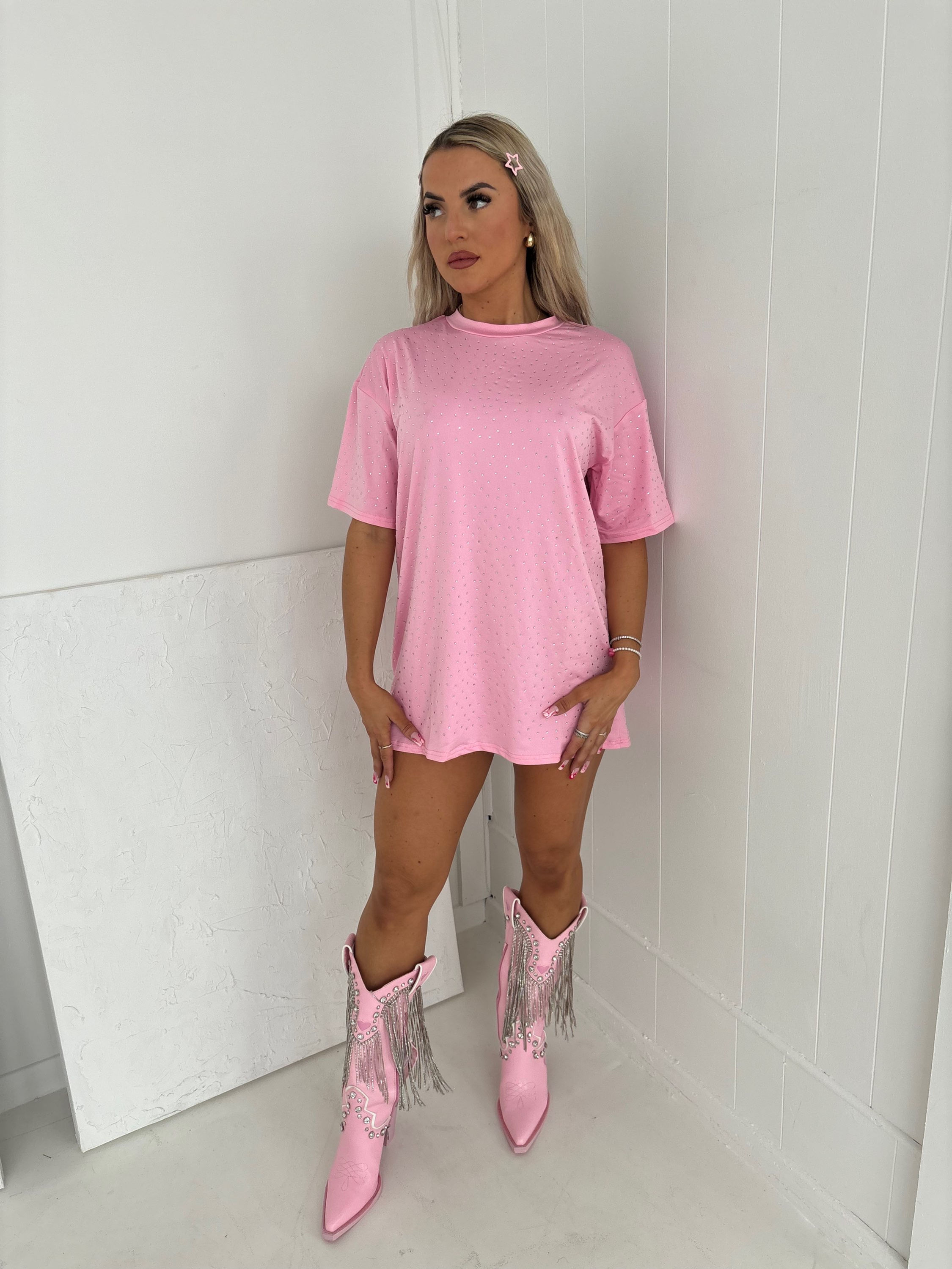 Alyssa Oversized Rhinestone Tshirt