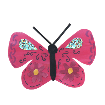 Mariposa de colage roja
