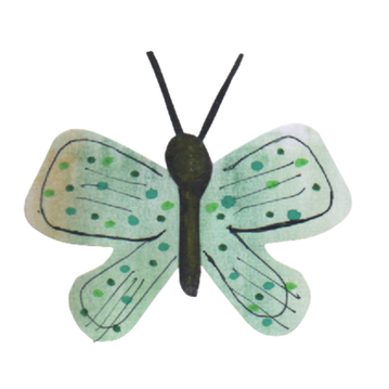mariposa en collage, verde